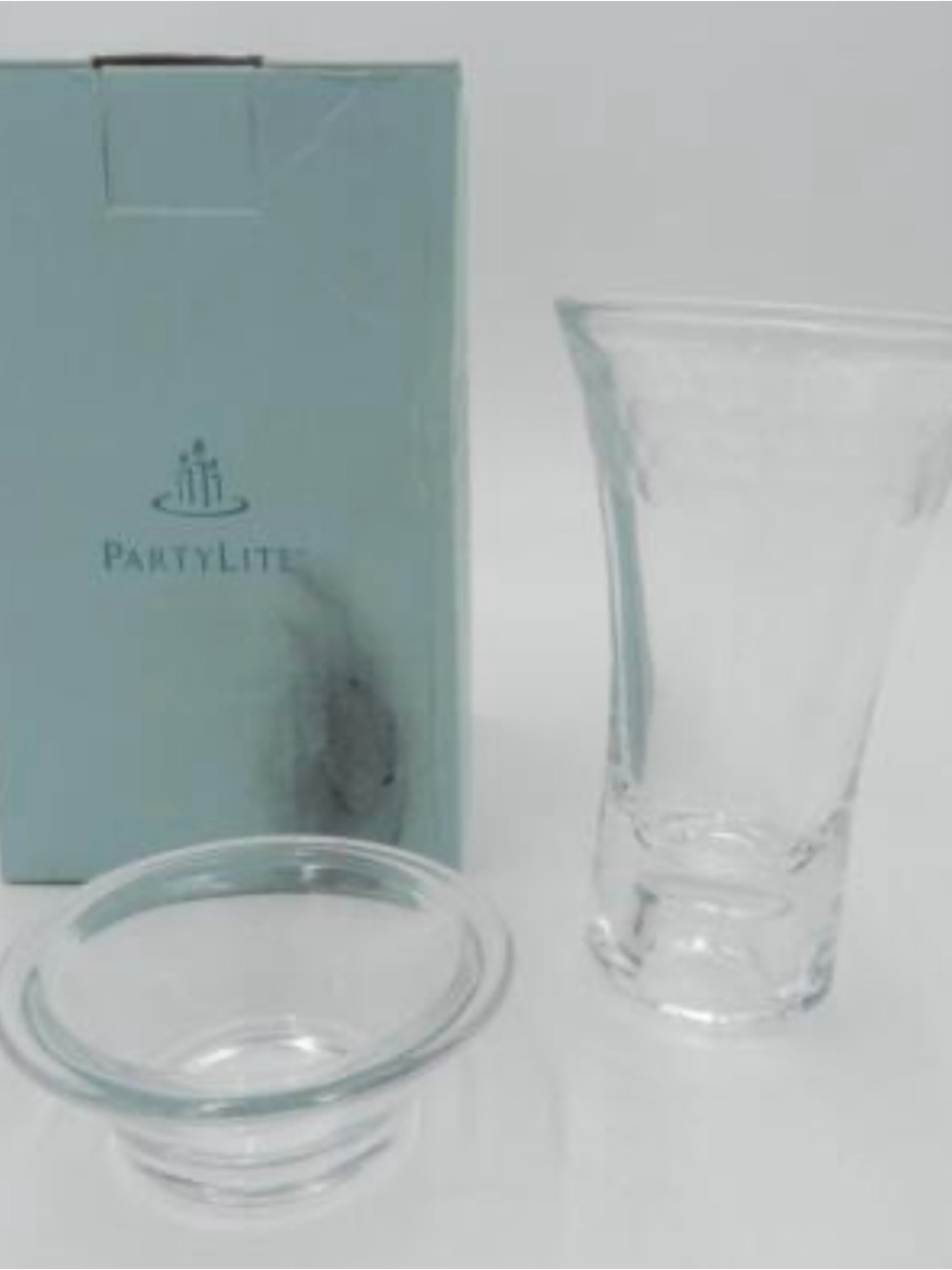 PartyLite Clear Glass Vase and Bowl Set